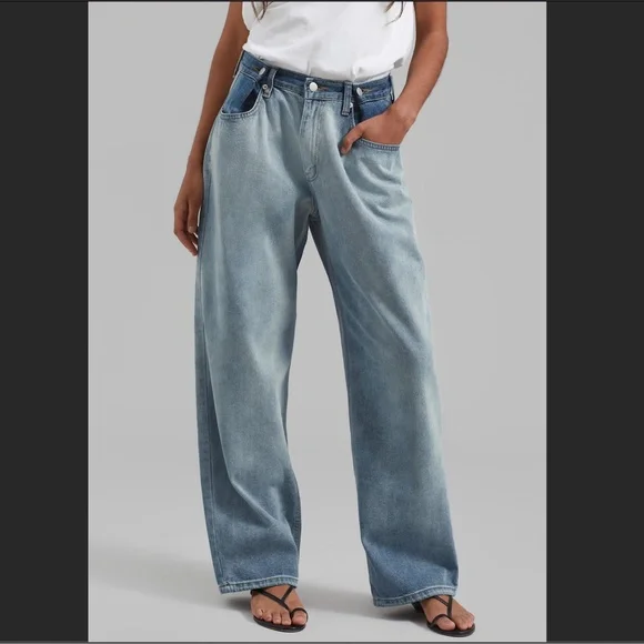 The Frankie Shop Blue Wide Leg Jeans - Picture 2 of 14